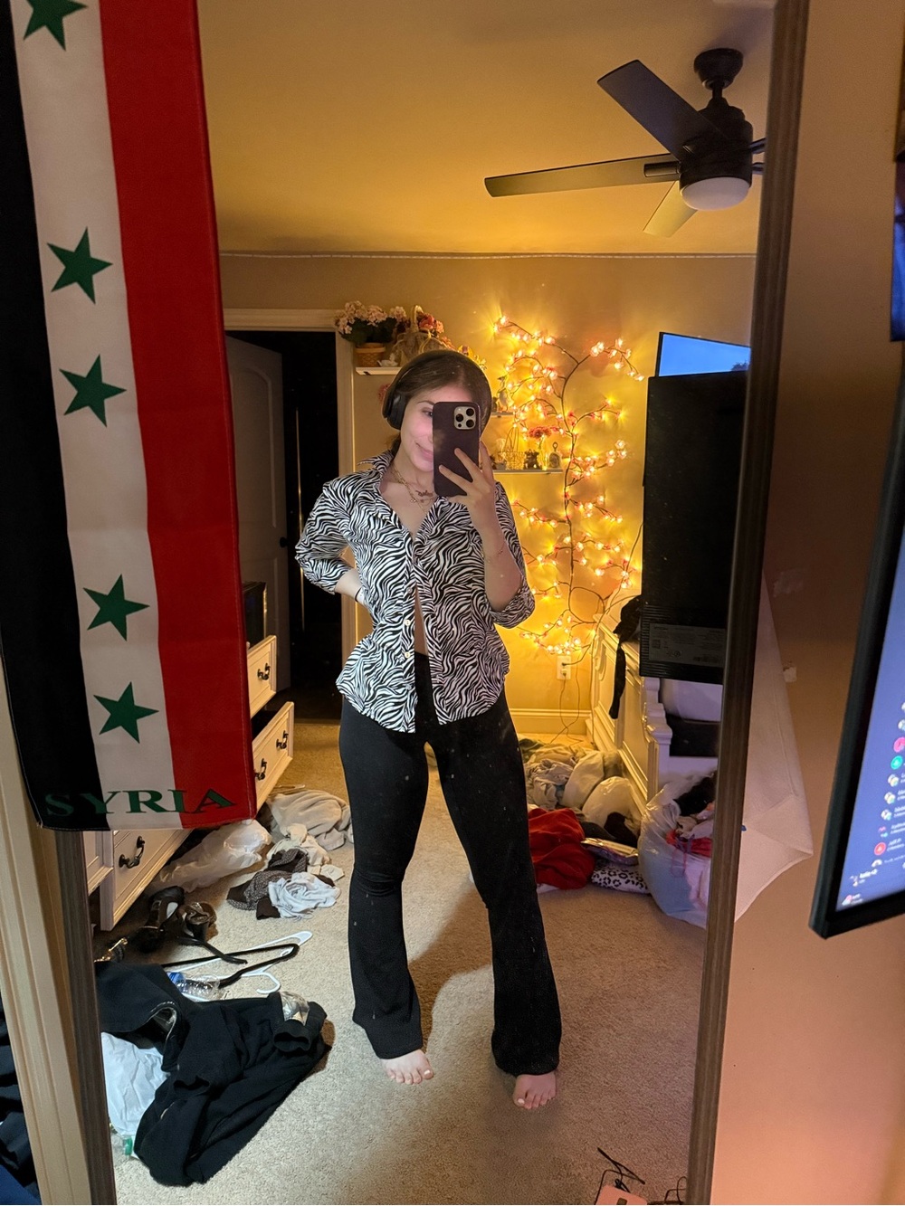 y2k vintage zebra button up shirt
